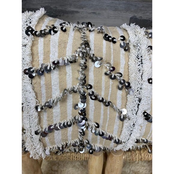 Moroccan Vintage Pillow Wedding Blanket Handira Cushion 03YS00122 - Picture 2 of 9